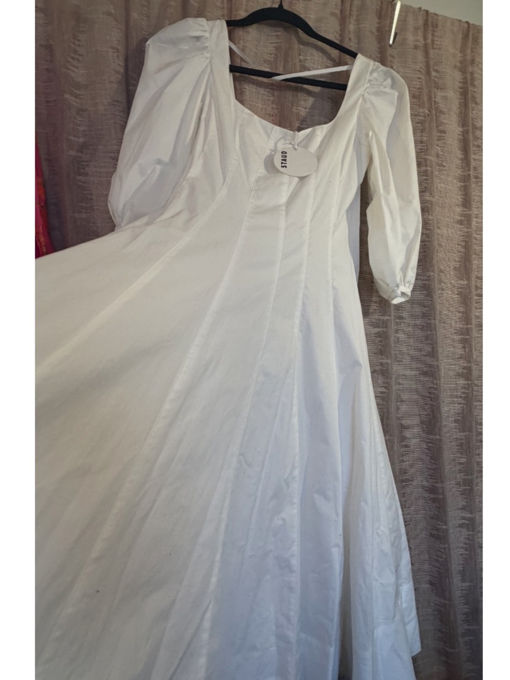 STAUD Swells Cotton Linen Midi Dress, NEW - Picture 13 of 16